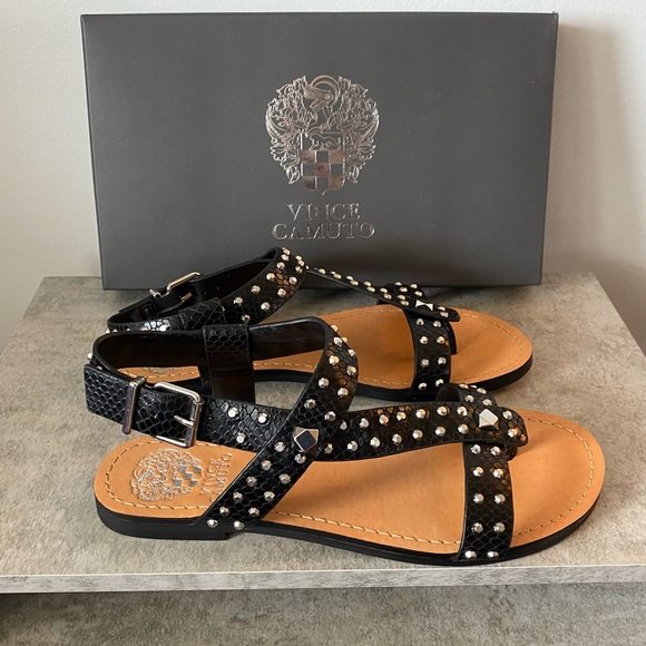 Black Studded Vince Camuto Sandals, size 7.5 - Picture 1 of 3